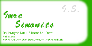 imre simonits business card